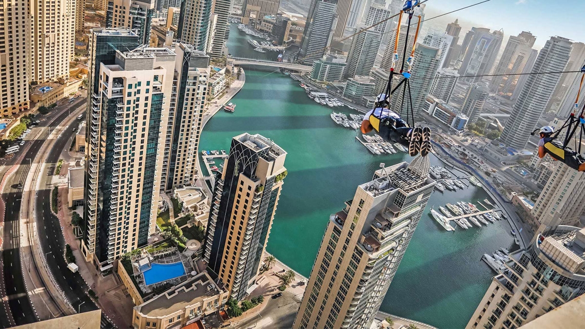 Zipline through the Dubai Marina