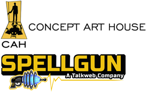Concept Art House & Spellgun logo-CAHspellgun-300x